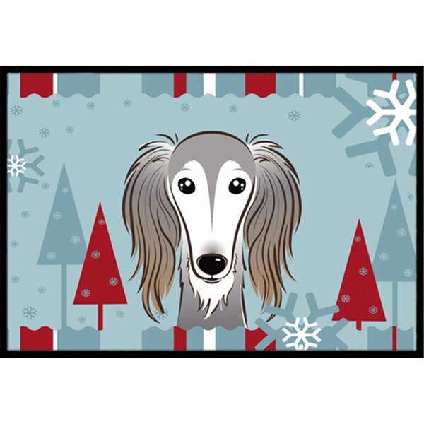 Carolines Treasures Winter Holiday Saluki Indoor and Outdoor Mat- 18 x 27 in. BB1725MAT - main